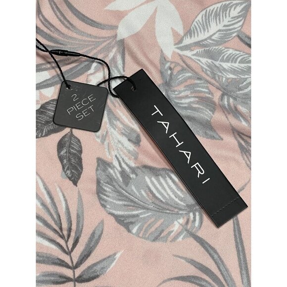 Tahari Pink/Silver Camp Shirt & Short Pajama Set SIZE-XL - Picture 6 of 13